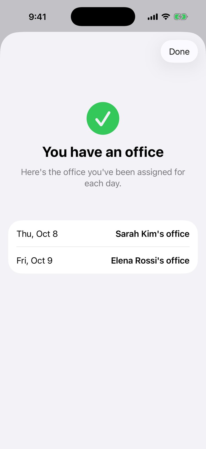 You have an office confirmation